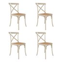Ver imagem 1 de Kit 4 Cadeiras Cross Katrina X Off White Assento Bege Aço New Green
