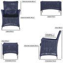 Ver imagem 3 de Jogo Sofá 2 Poltronas e Mesa Igapó Fendi E12 Trama Original Azul