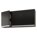 Ver mais imagens de Kit Área de Serviço e Lavanderia com 02 Armários Aéreo 120cm e 60cm 100% Mdf Preto - Abmaza Lux