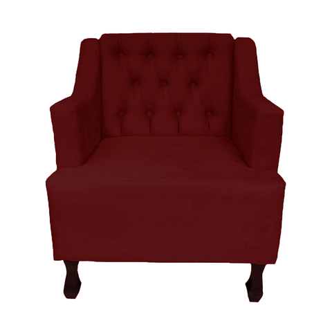 Poltrona Estofada Para Salão de Beleza Genesis Suede Vermelho Bordo LM DECOR