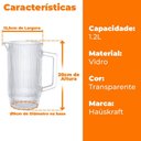 Ver imagem 5 de Jarra de Vidro Transparente Graffiato 1,2 Litros - Hauskraft