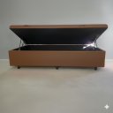 Ver imagem 4 de Cama Box Baú Solteiro Blindado (88x188x42):corino Marrom/solteiro