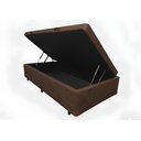 Ver imagem 1 de Cama Box Baú Solteiro Blindado (88x188x42):corino Marrom/solteiro