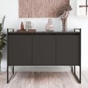 Ver imagem 6 de Buffet Aparador 3 Portas Industrial MDP 120cm Preto Onix Casah