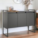 Ver imagem 4 de Buffet Aparador 3 Portas Industrial MDP 120cm Preto Onix Casah