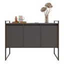 Ver imagem 2 de Buffet Aparador 3 Portas Industrial MDP 120cm Preto Onix Casah
