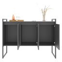 Ver imagem 3 de Buffet Aparador 3 Portas Industrial MDP 120cm Preto Onix Casah
