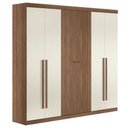 Ver imagem 6 de Guarda-roupa Casal Buriti 6 Portas 4 Gavetas Ripado Jatoba/areia 16234 - Santos Andirá