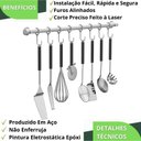 Ver imagem 5 de Porta Utensílios e Talheres 50cm com 8 Ganchos Branco Fs