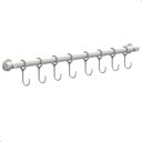 Ver imagem 1 de Porta Utensílios e Talheres 50cm com 8 Ganchos Branco Fs