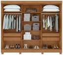 Ver imagem 6 de Guarda-Roupas Casal Nice 3 Portas 4 Gavetas Flex com Pés s/ Kit - Lp - Rei de Casa Amendoa Clean/Off