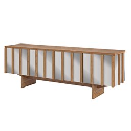 Rack Sala Para Tv Espelhado 1,85m 4 Portas Dalla Costa MDF: Freijó - 2