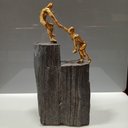 Ver imagem 2 de Escultura Decorativa Estátua Enfeite Resina 31x16x8 Dourado