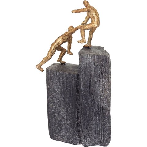 Escultura Decorativa de Resina Dourado 31x16x8cm Estátua Enfeite Sala Estante