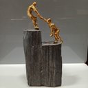 Ver imagem 2 de Escultura Decorativa de Resina Dourado 31x16x8cm Estátua Enfeite Sala Estante