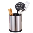 Ver imagem 1 de Porta Talheres Utensilios Base Giratoria Escorredor Inox Suporte Mesa Pia Bancada Cozinha Organizaça