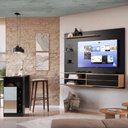 Ver imagem 1 de Painel para Tv até 65 Polegadas com Bancada 1 Porta e Espelho Multimóveis Mp1093 Preto/madeirado
