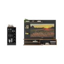 Ver imagem 3 de Painel para Tv até 65 Polegadas com Bancada 1 Porta e Espelho Multimóveis Mp1093 Preto/madeirado