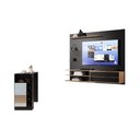 Ver imagem 2 de Painel para Tv até 65 Polegadas com Bancada 1 Porta e Espelho Multimóveis Mp1093 Preto/madeirado
