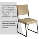 Ver imagem 6 de Kit 6 Cadeiras para Sala de Jantar Napoli Bege/Creme/Preto Fosco