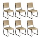 Ver imagem 1 de Kit 6 Cadeiras para Sala de Jantar Napoli Bege/Creme/Preto Fosco