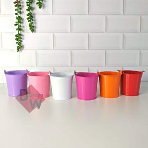 Mini Balde Alumínio com Alça P/ Decoração/lembrancinhas/flor