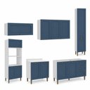 Ver mais imagens de Cozinha Compacta Modulada 6 Peças 13 Portas 3 Gavetas 305cm Provençal Branco/Azul - Mademovel