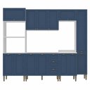 Ver imagem 3 de Cozinha Compacta Modulada 6 Peças 13 Portas 3 Gavetas 305cm Provençal Branco/Azul - Mademovel
