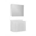 Ver imagem 1 de Conjunto Gabinete para Banheiro Emma 2 Portas MDF 15mm 80cm Branco Venturi com Espelheira