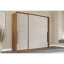 Ver imagem 1 de Guarda Roupa 3 Portas de Correr e 4 Gavetas Lisboa Freijo/creme - Politorno