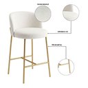 Ver imagem 7 de Banqueta Decorativa Elegance Recepção Gormet Base Gold Boucle Off White - Montanaris Decor