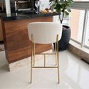 Ver imagem 4 de Banqueta Decorativa Elegance Recepção Gormet Base Gold Boucle Off White - Montanaris Decor
