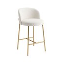 Ver imagem 2 de Banqueta Decorativa Elegance Recepção Gormet Base Gold Boucle Off White - Montanaris Decor