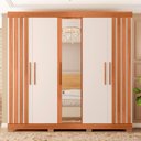 Ver imagem 2 de Guarda Roupa Marta Casal 5 Portas com Espelho Caemmun Marrom