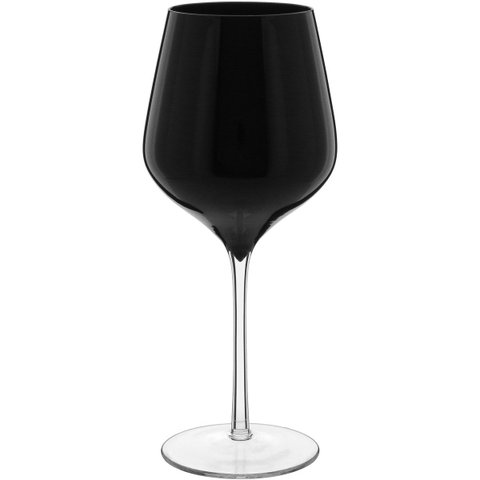 Jogo 2 Peças Taça de Vidro 540ml Preto 23x10x10cm Vinho Água Espumante Champagne