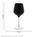 Ver imagem 2 de Jogo 2 Peças Taça de Vidro 540ml Preto 23x10x10cm Vinho Água Espumante Champagne
