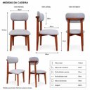 Ver imagem 3 de Kit 2 Cadeiras de Jantar Maya Revestida em Linho Cinza-Claro Design Delicado & Versátil