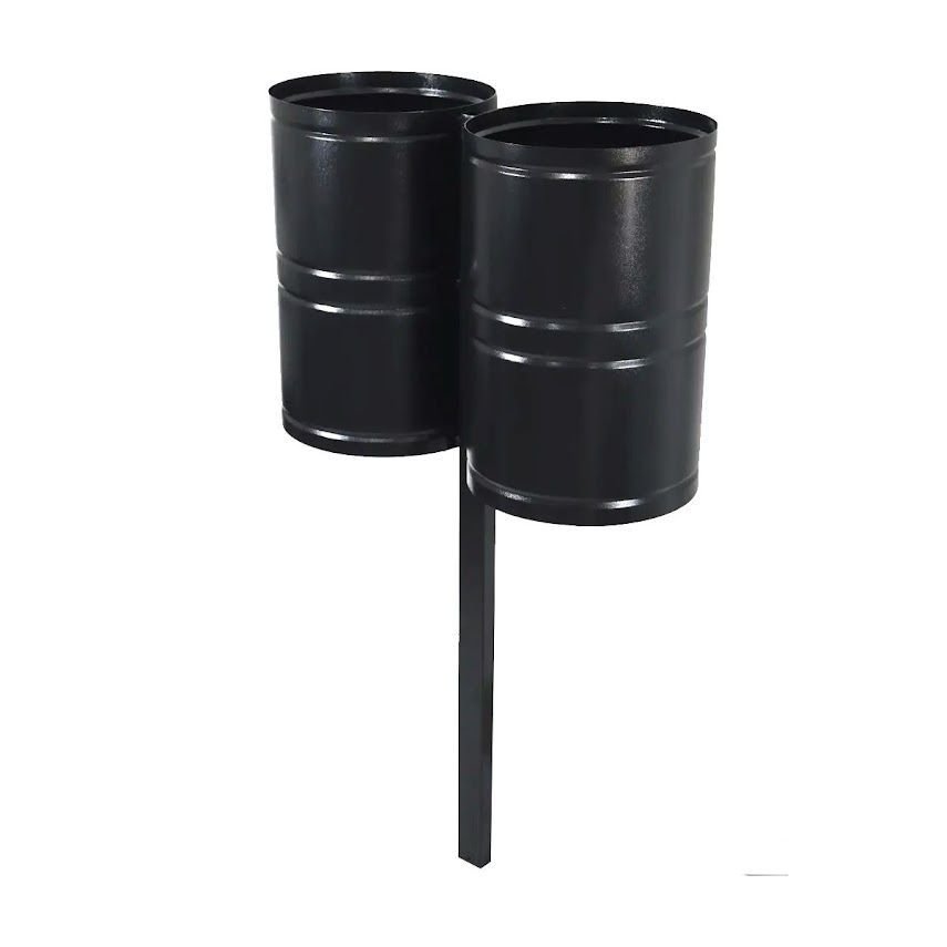 Lixeira Suécia Dupla de Parques Calçada Rua Fechada 120cm - 3