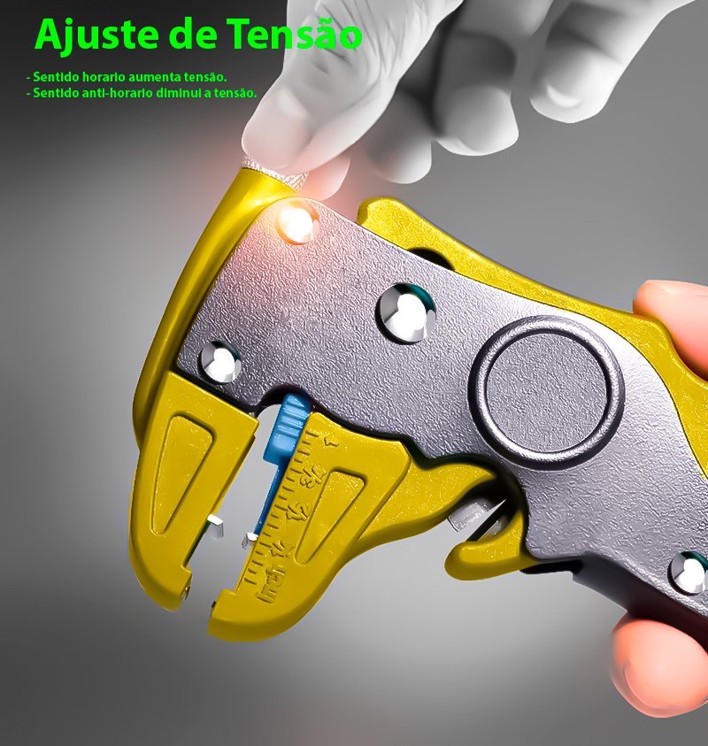 Alicate Automatico De Corte e Decapador De Fio Cabo Cortador Descascador Desencapador Ajustavel - 6