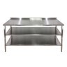 Mesa de Aço Inox Industrial 190x70x90 Cm com 2 Prateleiras Plano Liso com Espelho Nortinox Stander - 3