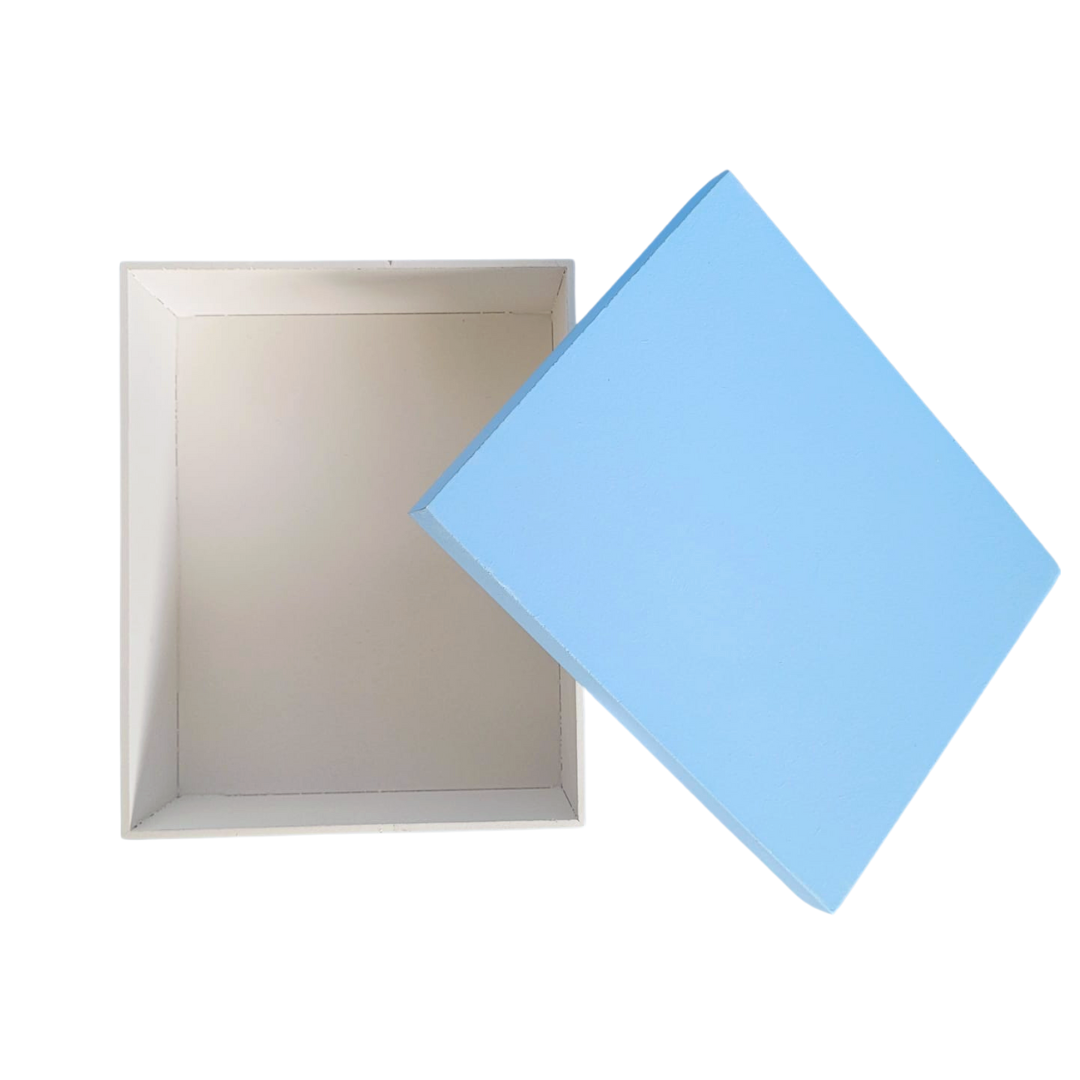 Caixa 100% MDF (20x16x7,5) Azul/Branco - 4