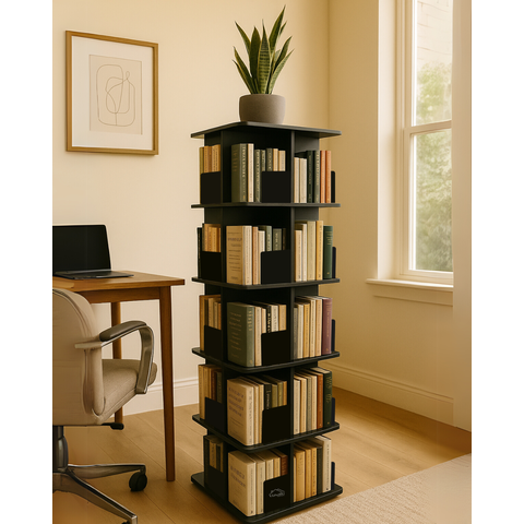 Estante Giratória para 250 Livros 5 Niveis Preto