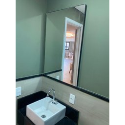 Espelho Retangular 60x90cm Moldura em Couro Preto Lyo - 4