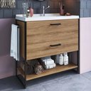 Ver imagem 1 de Gabinete de Banheiro 80cm Industrial com Pia Zaqui Mel Z54 - Mpozenato