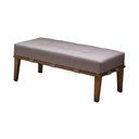 Ver imagem 1 de Puff Decorativo 100cm Martínez Linho Pés Madeira Bege/Natural - Gran Belo