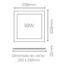 Ver imagem 2 de Painel Plafon de Embutir Quadrado Branco 21,8cm Led 18W 4000K Bivolt Evoled