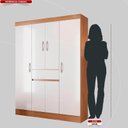 Ver imagem 2 de Guarda Roupa Solteiro Sampa Amendola Branco Brilho - Demóbile
