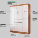 Ver imagem 4 de Guarda Roupa Solteiro Sampa Amendola Branco Brilho - Demóbile