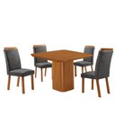 Ver imagem 1 de Mesa de Jantar Eloise 90cm Tampo MDF Laminado Canto Copo com 4 Cadeiras Aline