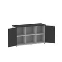 Ver imagem 5 de Armário Credenza 2 Portas Pivotante P25 Cinza/Preto